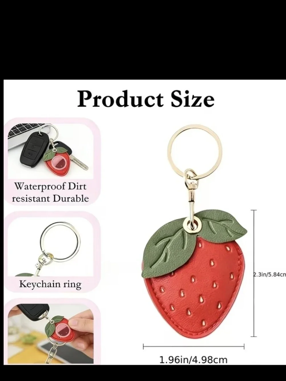 Strawberry 🍓 Air Tag Tracker Compatible Bag Charm/ Keychain NEW